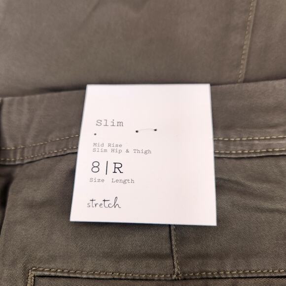 A New Day Mid Rise Slim Hip Olive Size 8/R Dress Pants NWT Casual Date Night - Picture 6 of 8